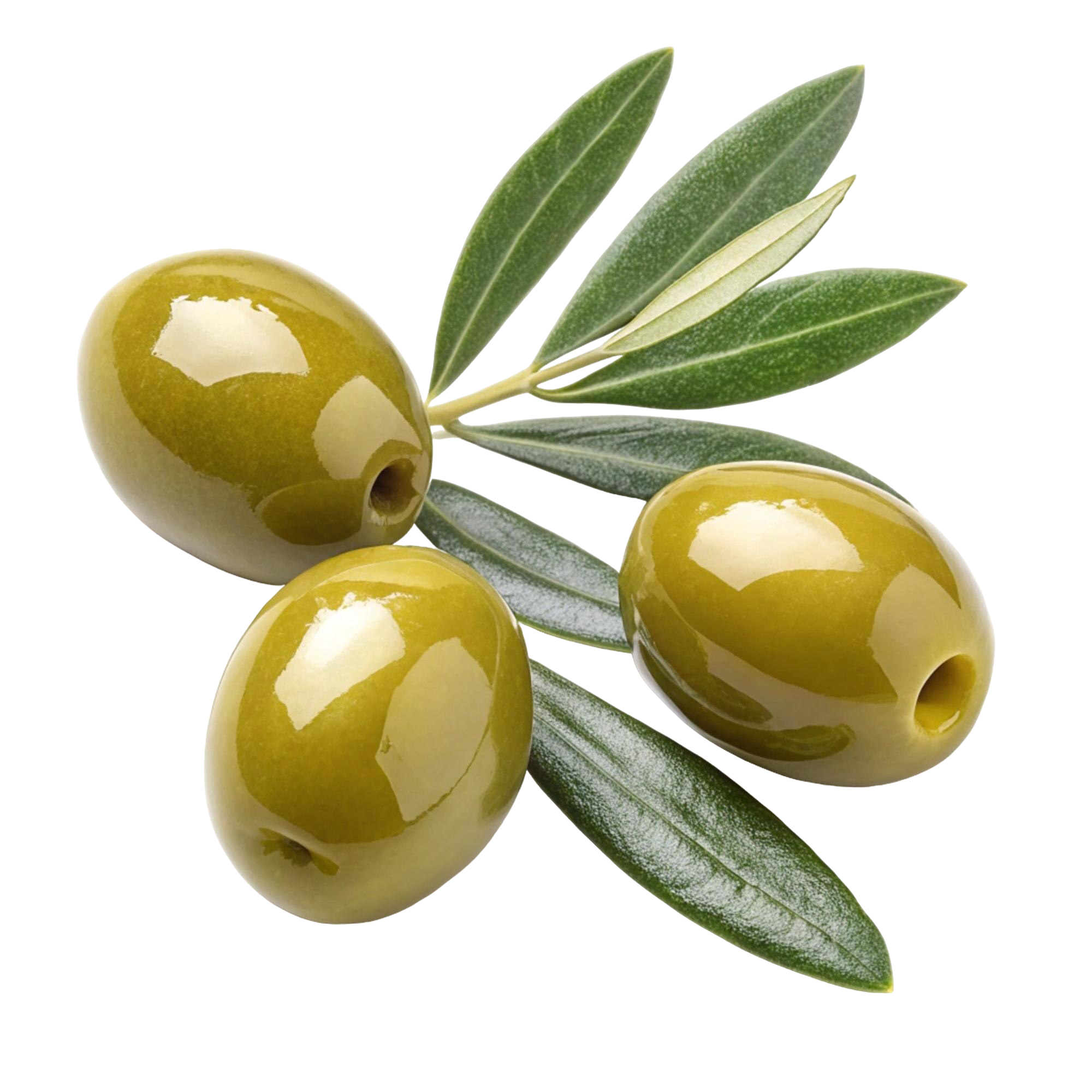 Aceitunas frescas aisladas 3d fondo blanco